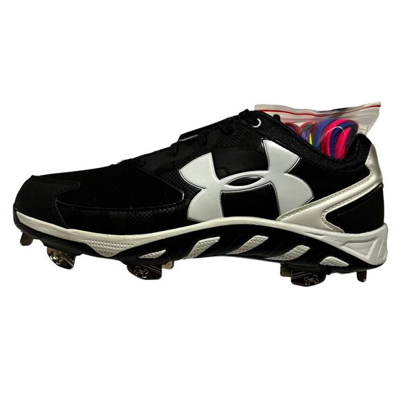 Under Armour Woman's Spine Glyde ST Baseball Metal Cleats Shoes Black Size 8 NIB - Picture 3 of 12